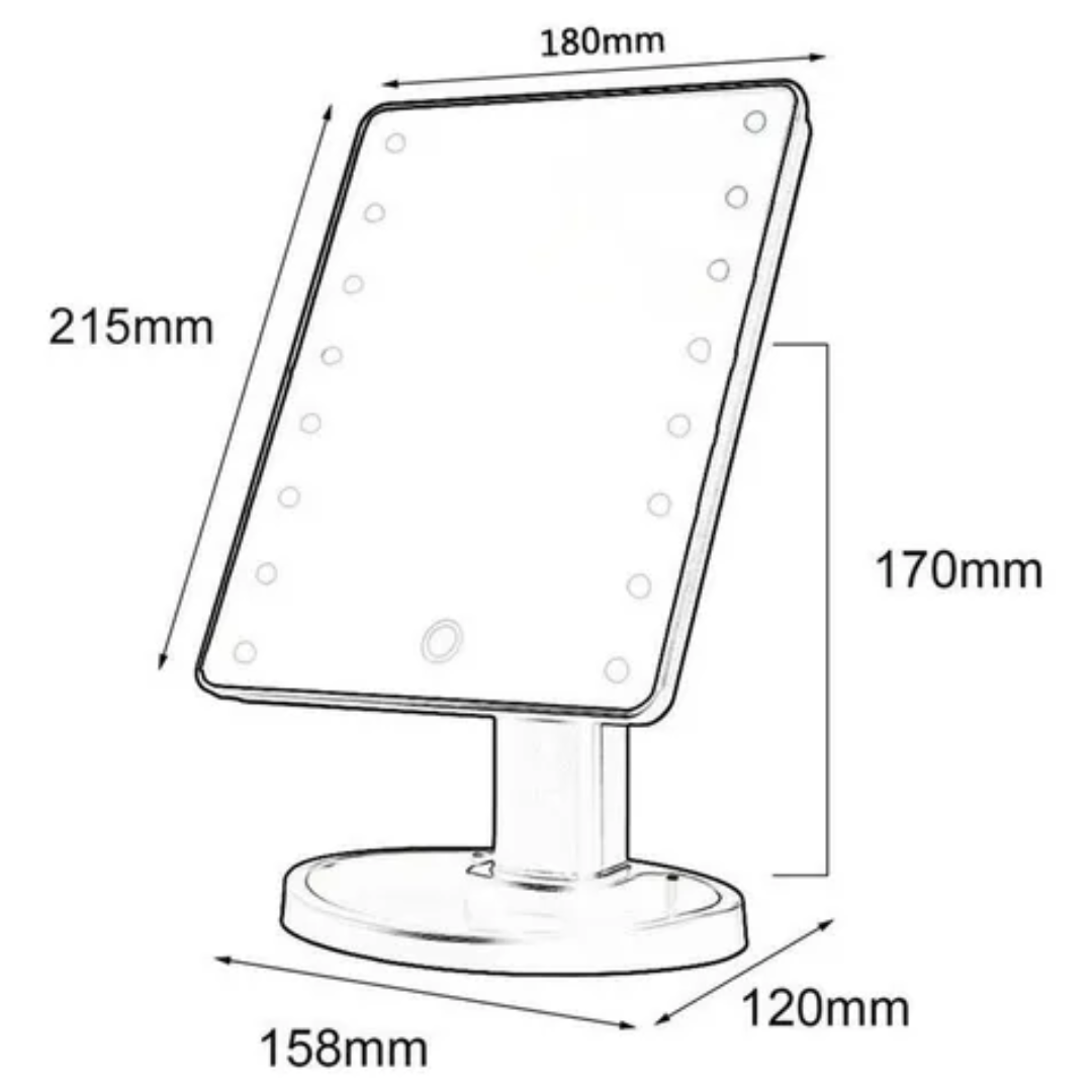 ESPEJO DE MESA CON LUZ